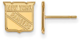 Image of Gold Plated Sterling Silver NHL New York Rangers X-Small Post LogoArt Earrings