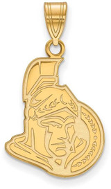 Image of Gold Plated Sterling Silver NHL Ottawa Senators Large Pendant by LogoArt