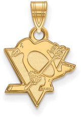 Image of Gold Plated Sterling Silver NHL Pittsburgh Penguins Small Pendant by LogoArt