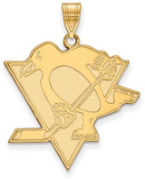 Image of Gold Plated Sterling Silver NHL Pittsburgh Penguins XL Pendant by LogoArt