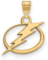 Image of Gold Plated Sterling Silver NHL Tampa Bay Lightning Small Pendant by LogoArt