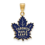 Image of Gold Plated Sterling Silver NHL Toronto Maple Leafs Large Enamel LogoArt Pendant