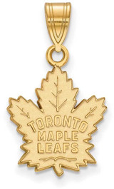 Image of Gold Plated Sterling Silver NHL Toronto Maple Leafs Medium Pendant by LogoArt