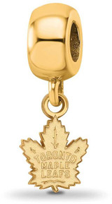 Image of Gold Plated Sterling Silver NHL Toronto Maple Leafs X-Small Bead Charm LogoArt