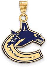 Image of Gold Plated Sterling Silver NHL Vancouver Canucks Large Enamel LogoArt Pendant