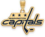 Image of Gold Plated Sterling Silver NHL Washington Capitals Large Enamel LogoArt Pendant