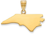 Image of Gold Plated Sterling Silver North Carolina NC State Pendant