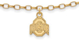 Image of Gold Plated Sterling Silver Ohio State University Anklet by LogoArt