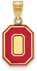 Image of Gold Plated Sterling Silver Ohio State University Med LogoArt Pendant GP056OSU
