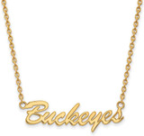 Image of Gold Plated Sterling Silver Ohio State University Med Pendant LogoArt GP085OSU