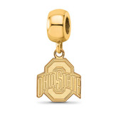 Image of Gold Plated Sterling Silver Ohio State University Sm Dangle Bead LogoArt GP037