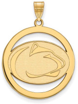 Image of Gold Plated Sterling Silver Penn State University L Pendant in Circle by LogoArt