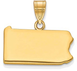 Image of Gold Plated Sterling Silver Pennsylvania PA State Pendant