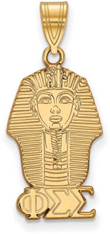 Image of Gold Plated Sterling Silver Phi Sigma Sigma Medium Pendant by LogoArt (GP036PSS)