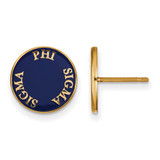 Gold Plated Sterling Silver Phi Sigma Sigma Post Earrings by LogoArt GP019PSS