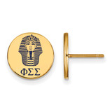 Gold Plated Sterling Silver Phi Sigma Sigma Post Earrings by LogoArt GP047PSS