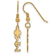 Image of Gold Plated Sterling Silver Phi Sigma Sigma Small Dangle Earrings by LogoArt