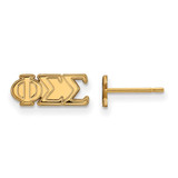 Gold Plated Sterling Silver Phi Sigma Sigma XSmall Post Earrings LogoArt GP005