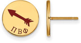 Image of Gold Plated Sterling Silver Pi Beta Phi Enamel Post Earrings by LogoArt GP047PBP