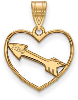Image of Gold Plated Sterling Silver Pi Beta Phi Heart Pendant by LogoArt (GP040PBP)