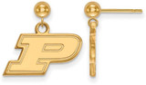 Image of Gold Plated Sterling Silver Purdue Earrings Dangle Ball by LogoArt (GP010PU)