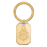 Gold Plated Sterling Silver Purdue Key Chain by LogoArt (GP055PU)