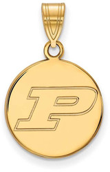 Image of Gold Plated Sterling Silver Purdue Medium Disc Pendant by LogoArt (GP032PU)