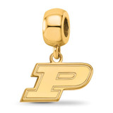 Image of Gold Plated Sterling Silver Purdue X-Small Dangle Bead Charm by LogoArt