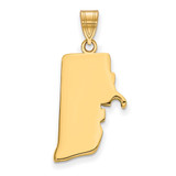 Gold Plated Sterling Silver Rhode Island RI State Pendant