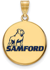 Image of Gold Plated Sterling Silver Samford University Large Enamel Pendant by LogoArt