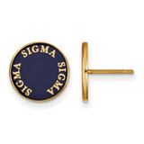 Gold Plated Sterling Silver Sigma Sigma Sigma Post Earrings by LogoArt GP019SSS