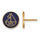 Gold Plated Sterling Silver Sigma Sigma Sigma Post Earrings by LogoArt GP046SSS