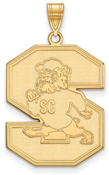 Image of Gold Plated Sterling Silver South Carolina State University XL LogoArt Pendant