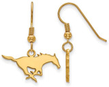 Image of Gold Plated Sterling Silver Southern Methodist U Small Dangle LogoArt Earrings