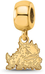 Image of Gold Plated Sterling Silver Texas Christian University XSmall Bead LogoArt GP028