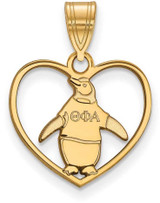 Image of Gold Plated Sterling Silver Theta Phi Alpha Heart Pendant by LogoArt (GP040TPA)