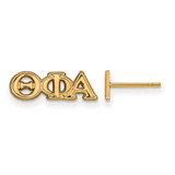 Image of Gold Plated Sterling Silver Theta Phi Alpha XSmall Post Earrings LogoArt GP005