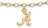 Image of Gold Plated Sterling Silver University of Alabama Anklet by LogoArt
