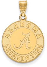 Image of Gold Plated Sterling Silver University of Alabama Large Pendant LogoArt GP046UAL