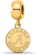 Image of Gold Plated Sterling Silver University of Alabama Sm Dangle Bead LogoArt GP059
