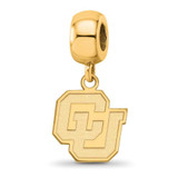 Image of Gold Plated Sterling Silver University of Colorado Sm Dangle Bead LogoArt GP035