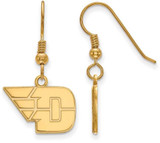 Image of Gold Plated Sterling Silver University of Dayton Small Dangle LogoArt Earrings
