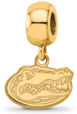 Image of Gold Plated Sterling Silver University of Florida XSmall Bead LogoArt GP035UFL