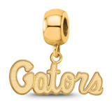 Image of Gold Plated Sterling Silver University of Florida XSmall Bead LogoArt GP053UFL