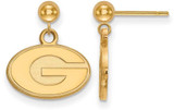 Image of Gold Plated Sterling Silver University of Georgia Earrings Dangle Ball LogoArt