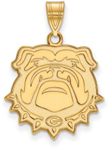 Image of Gold Plated Sterling Silver University of Georgia Large Pendant LogoArt GP072UGA