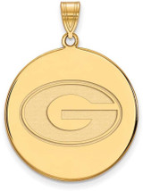 Image of Gold Plated Sterling Silver University of Georgia XL Pendant LogoArt GP078UGA