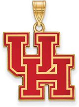 Image of Gold Plated Sterling Silver University of Houston Large LogoArt Pendant GP018UHO