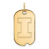 Gold Plated Sterling Silver University of Illinois Small Dog Tag by LogoArt
