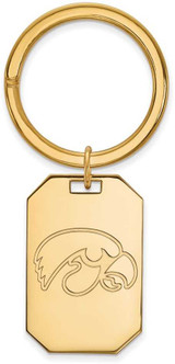 Image of Gold Plated Sterling Silver University of Iowa Key Chain by LogoArt